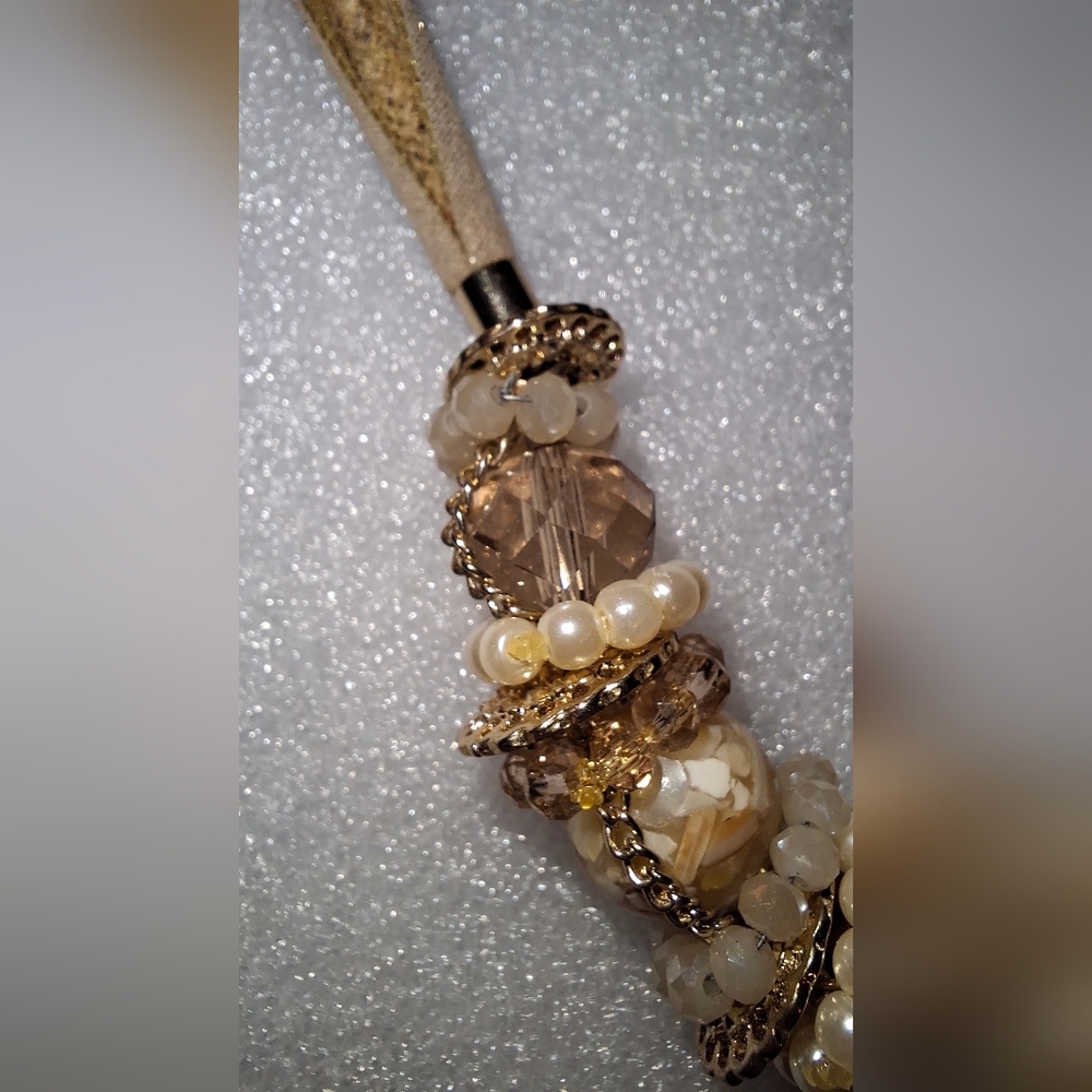 Ann Taylor Statement Rustic Unique Necklace Adjustable-note Flaw - Picture 11 of 13